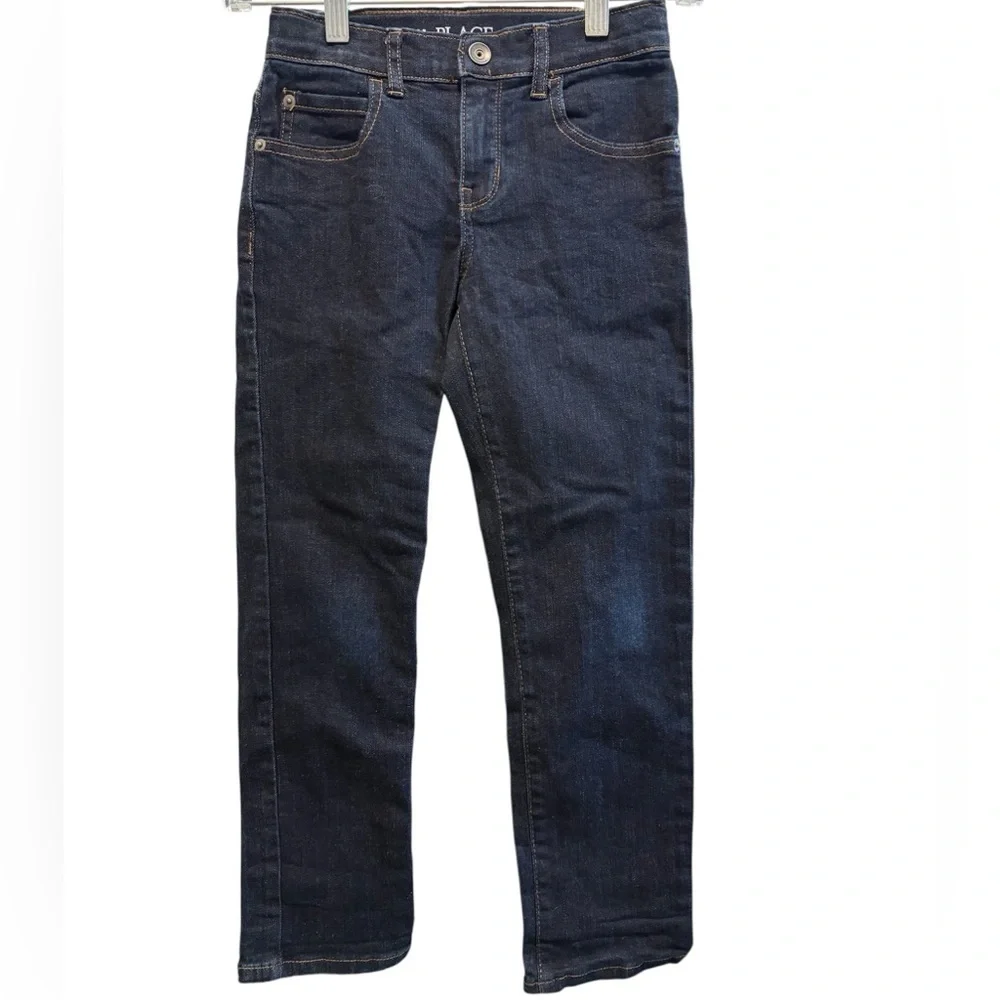 The Children’s Place Kids Adjustable Waist Tabs Stretch Denim Straight Jeans | 7